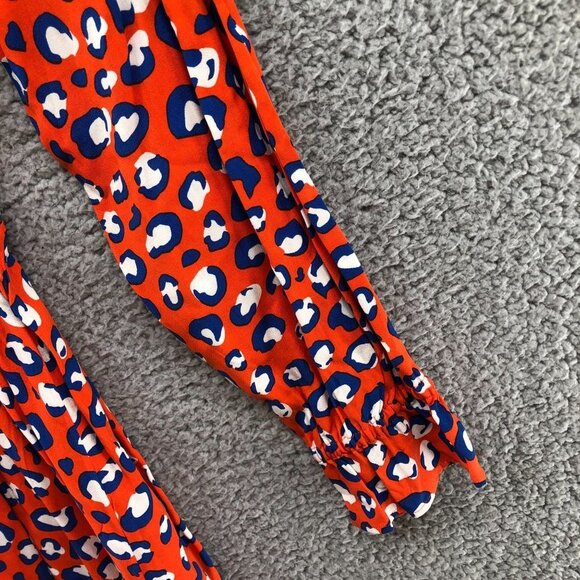 NWT Graceatwood The Drop Long Sleeve Midi Dress Sz S Red Leopard Print V-Neck - Picture 5 of 12